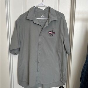PBR LOGO’d Antigua Gray Men's Shirt with Embroidered Logo